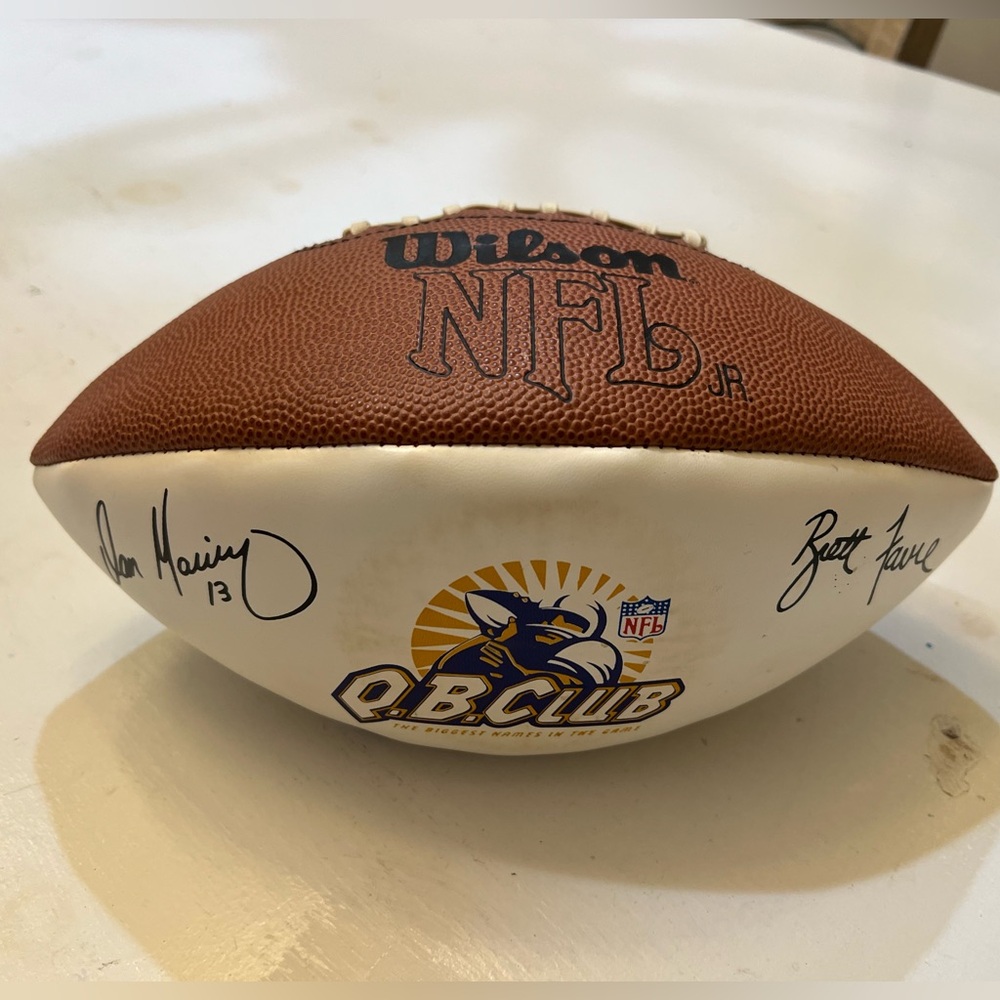 Wilson O'B Club White and Brown Football